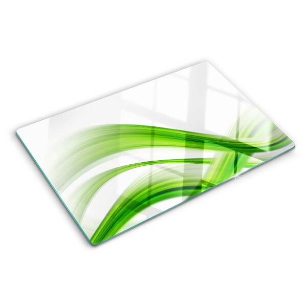 Tabla de cortar de cristal Ondas abstractas verdes