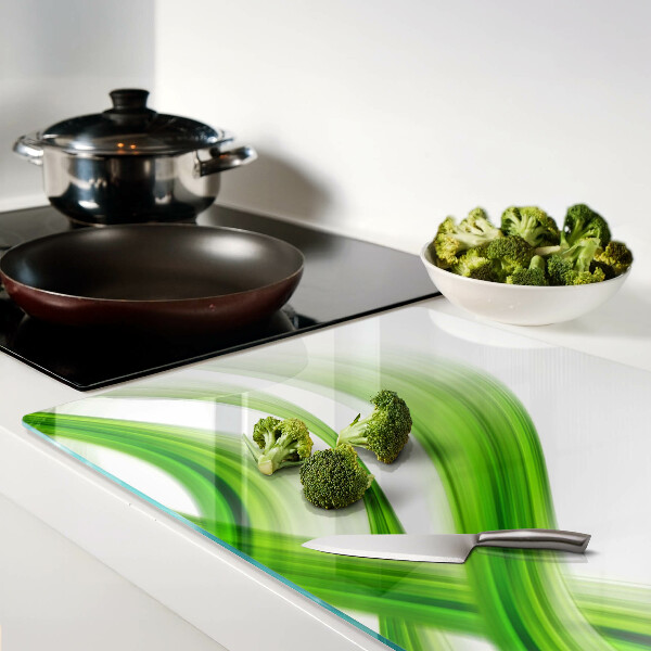Deska kuchenna szklana Zielone fale abstrakcyjne