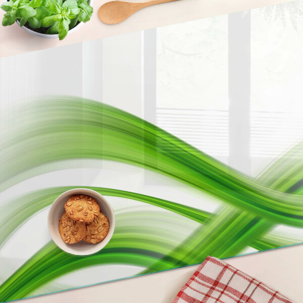 Tabla de cortar de cristal Ondas abstractas verdes