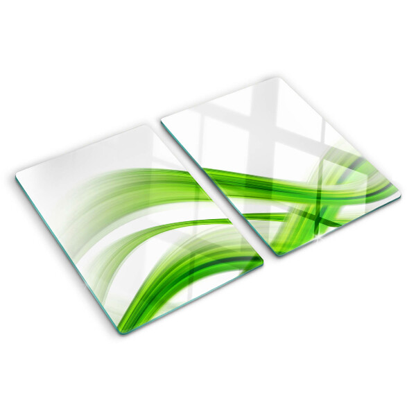 Tabla de cortar de cristal Ondas abstractas verdes