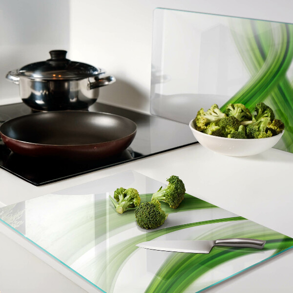 Tabla de cortar de cristal Ondas abstractas verdes