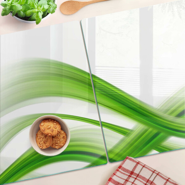 Tabla de cortar de cristal Ondas abstractas verdes