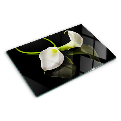 Szklana deska kuchenna Lilia na czarnym tle
