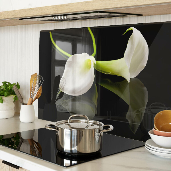 Szklana deska kuchenna Lilia na czarnym tle