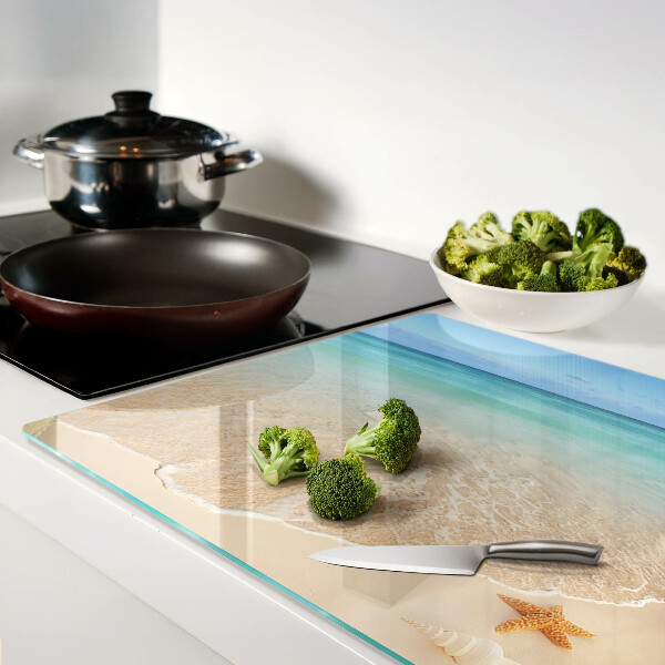 Tabla de cortar Playa con conchas y olas