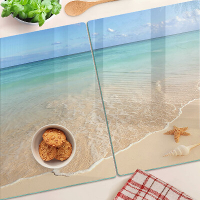 Tabla de cortar Playa con conchas y olas