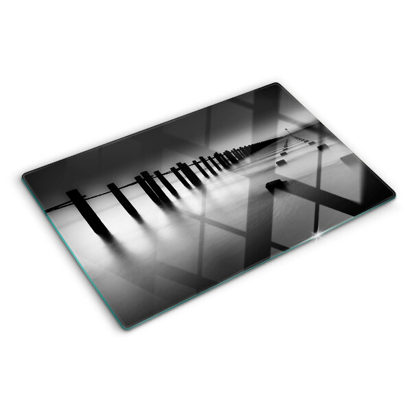 Tabla de cocina El muelle en blanco y negro