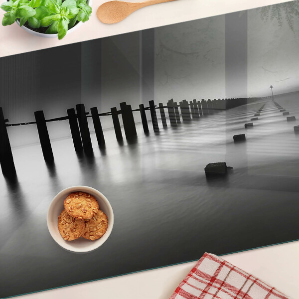 Tabla de cocina El muelle en blanco y negro