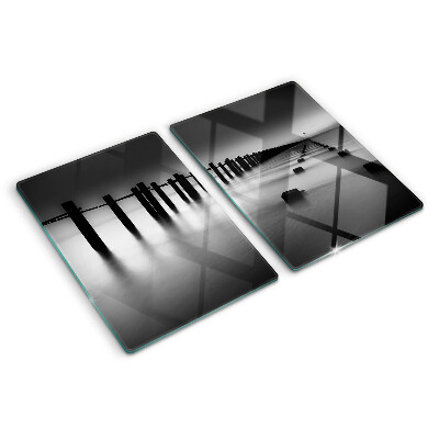 Tabla de cocina El muelle en blanco y negro