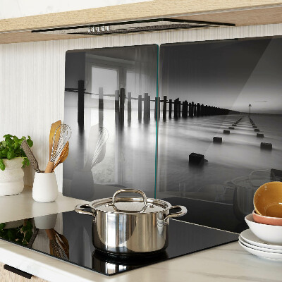 Tabla de cocina El muelle en blanco y negro