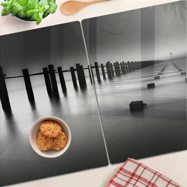 Tabla de cocina El muelle en blanco y negro