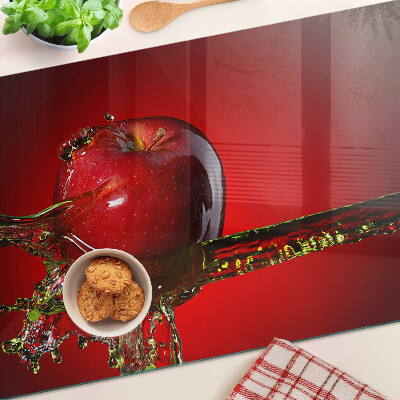 Tabla de cocina Manzana roja con agua