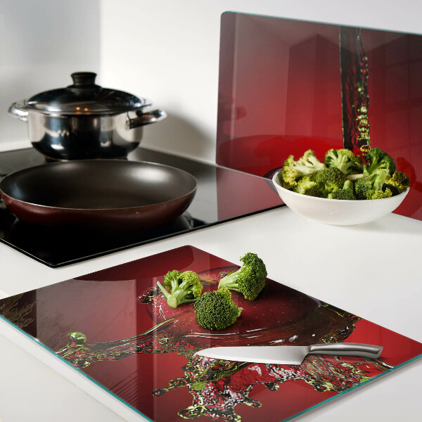 Tabla de cocina Manzana roja con agua