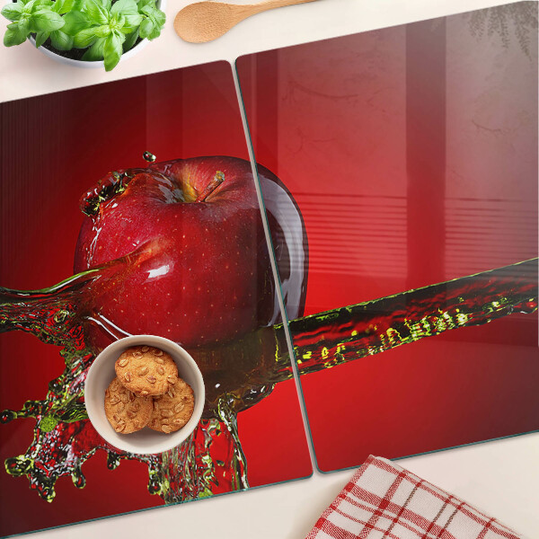 Tabla de cocina Manzana roja con agua