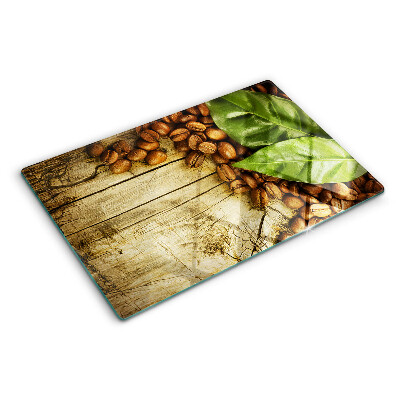 Tabla de cortar de cristal Café y hojas
