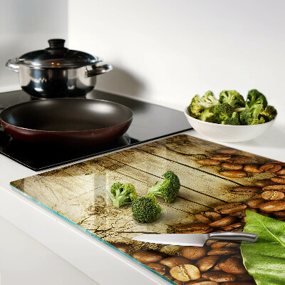 Tabla de cortar de cristal Café y hojas