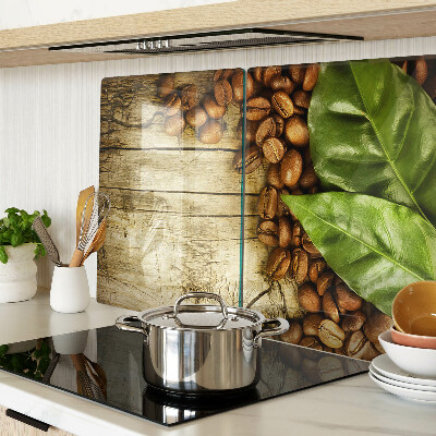 Tabla de cortar de cristal Café y hojas