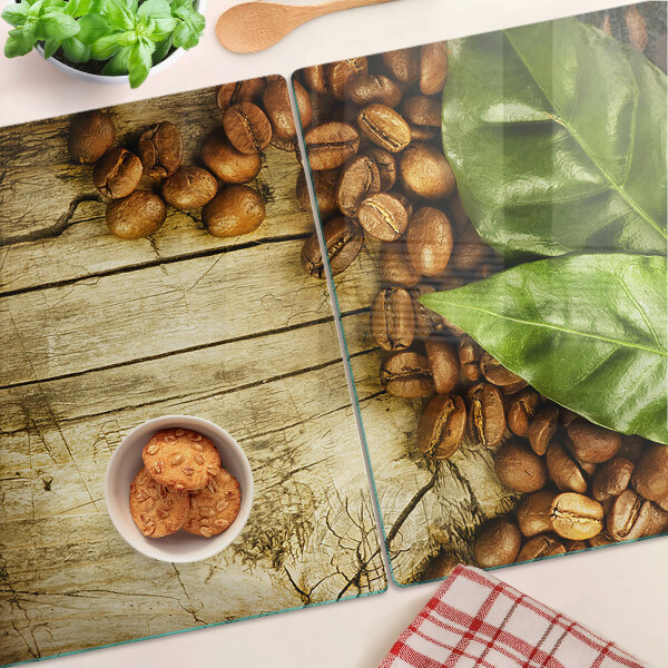 Tabla de cortar de cristal Café y hojas