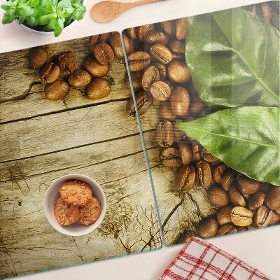 Tabla de cortar de cristal Café y hojas