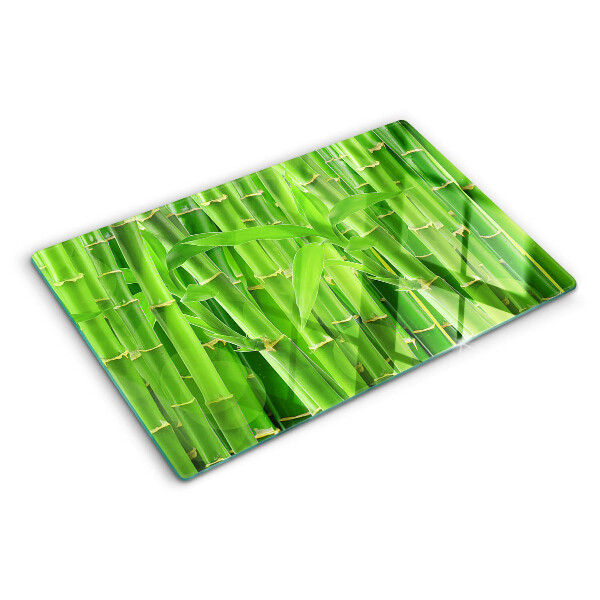 Tabla de cortar de cristal Hojas y tallos de bambú