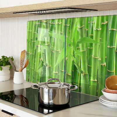 Tabla de cortar de cristal Hojas y tallos de bambú