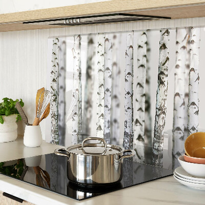 Tabla de cortar de cristal Abedules blancos en el bosque