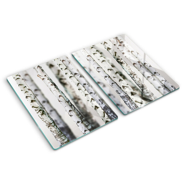 Tabla de cortar de cristal Abedules blancos en el bosque