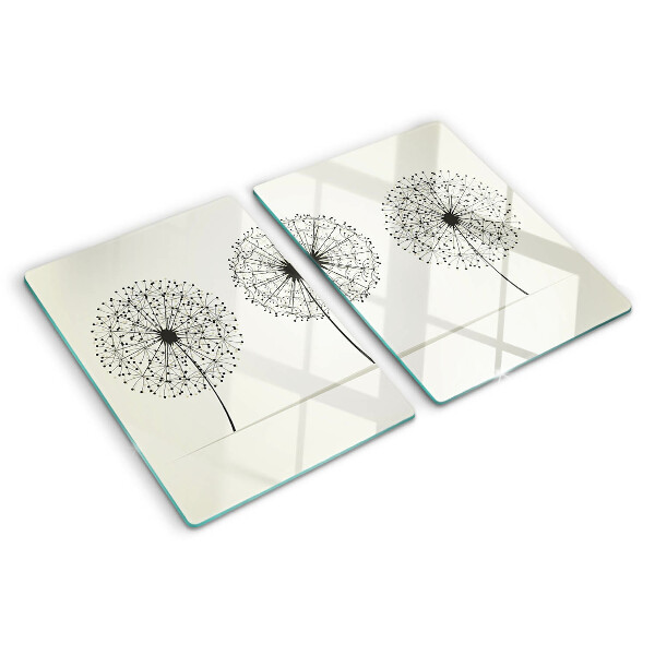 Deska kuchenna szklana Dmuchawce na tle białym