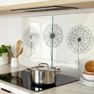 Deska kuchenna szklana Dmuchawce na tle białym