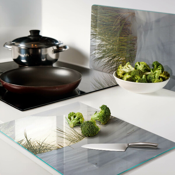 Szklana deska kuchenna Zielona trawa na tle nieba