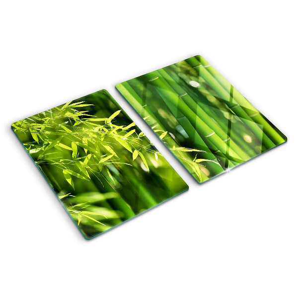 Szklana deska do krojenia Bamboo leaves and green foliage