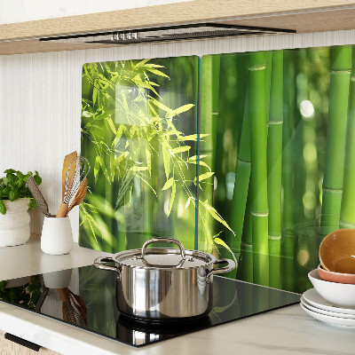 Szklana deska do krojenia Bamboo leaves and green foliage