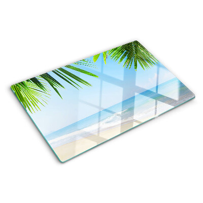 Tabla de cortar Playa tropical con palmeras