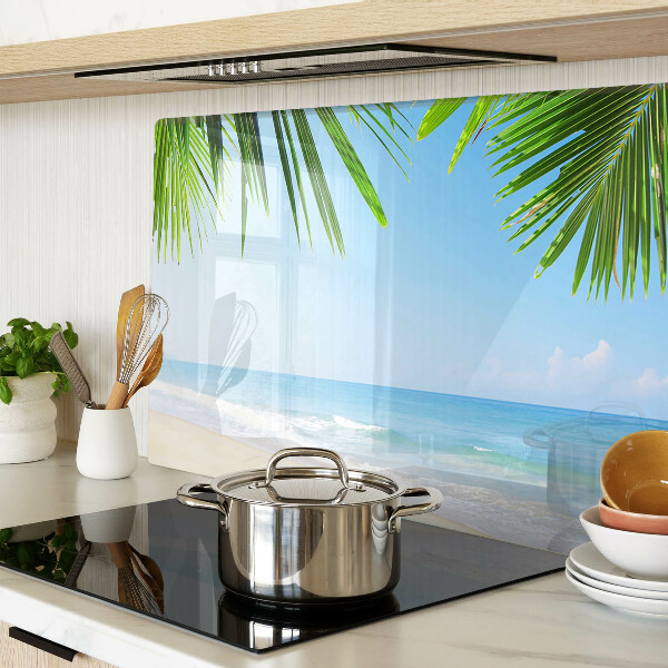 Tabla de cortar Playa tropical con palmeras