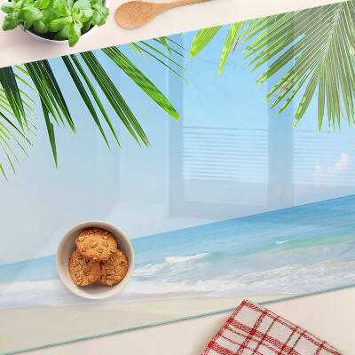 Tabla de cortar Playa tropical con palmeras