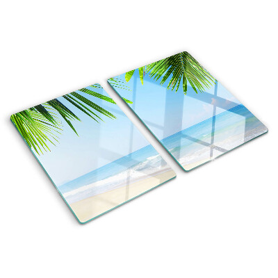 Tabla de cortar Playa tropical con palmeras
