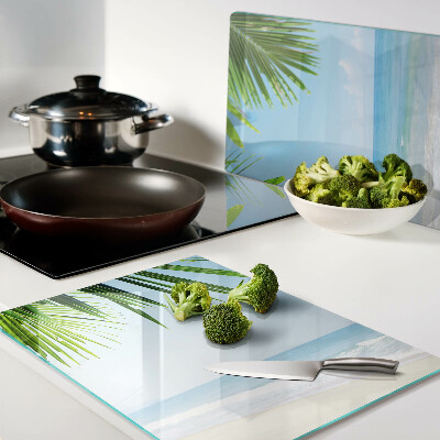 Tabla de cortar Playa tropical con palmeras