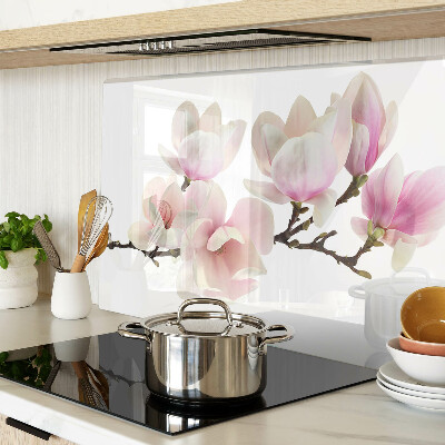 Tabla de cortar de cristal Flores de magnolia en una rama
