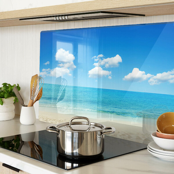 Szklana deska kuchenna Plaża z błękitnym niebem