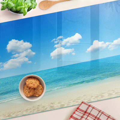 Szklana deska kuchenna Plaża z błękitnym niebem