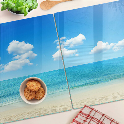 Szklana deska kuchenna Plaża z błękitnym niebem