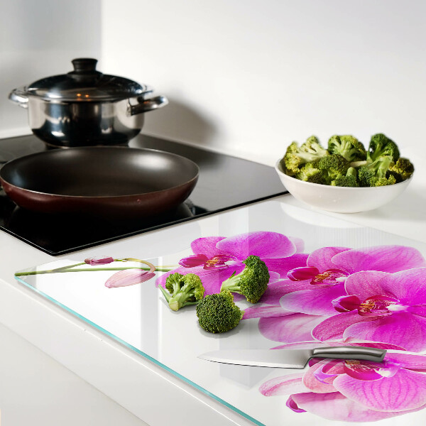 Tabla para cortar Orquídeas en tonos rosas