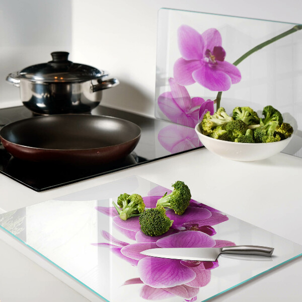 Szklana deska do krojenia Kwiaty orchidei w odcieniach różu