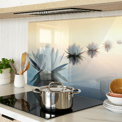 Tabla de cortar de cristal Flores de agua en tonos pastel