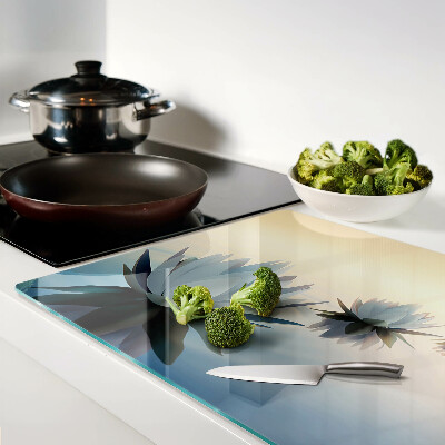 Tabla de cortar de cristal Flores de agua en tonos pastel