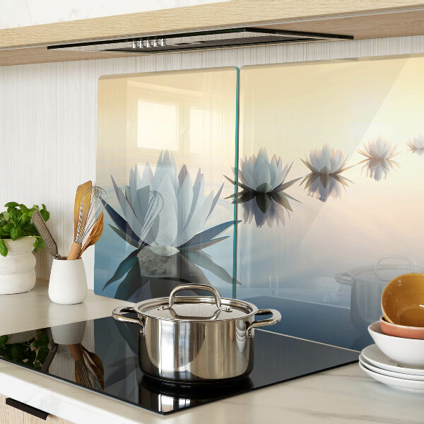 Tabla de cortar de cristal Flores de agua en tonos pastel