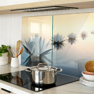 Tabla de cortar de cristal Flores de agua en tonos pastel