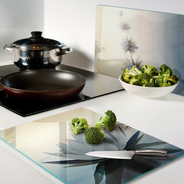 Tabla de cortar de cristal Flores de agua en tonos pastel