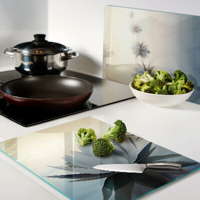 Tabla de cortar de cristal Flores de agua en tonos pastel