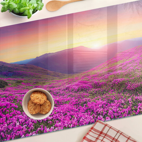 Tabla de cocina Paisaje floral al atardecer